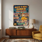 Rock 'n' Roll Diner 1950s Vintage ポスター