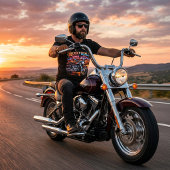 Rock 'N' Roll Diner Retro Biker トライブレンドＴシャツ