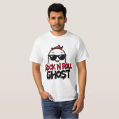 Rock N Roll Ghost T-Shirt, Fun Halloween Graphic T Tシャツ (正面フル)