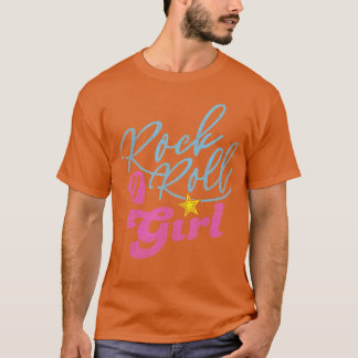 Rock N Roll Girl Purple Darla Rock and Roll Girl S Tシャツ