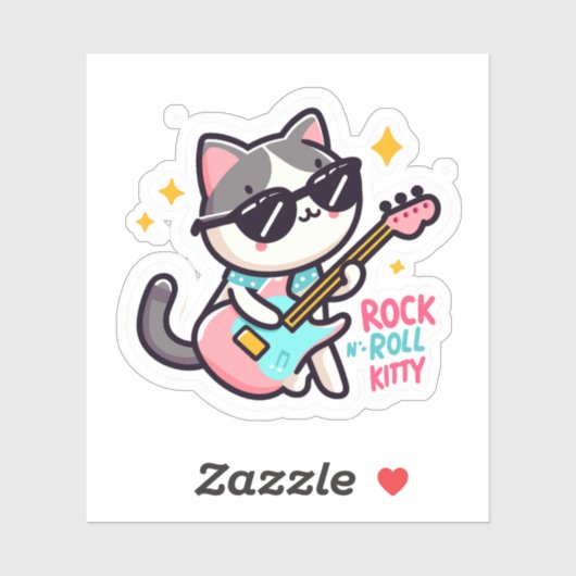 Rock 'n roll Katzen シール (シート)
