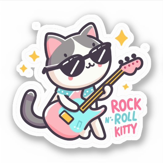 Rock 'n roll Katzen シール (正面)