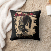 Rock-n-Roll Microphone - red クッション (ブランケット)