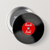 Rock N Roll Record Retro Pin 缶バッジ (正面&裏面)