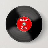 Rock N Roll Record Retro Pin 缶バッジ (正面)