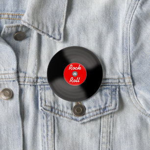 Rock N Roll Record Retro Pin 缶バッジ