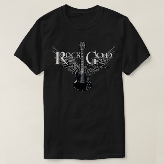ROCK N ROLL ROCK GOD GUITARS MUSIC1  Tシャツ (デザイン正面)