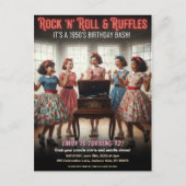 Rock 'n' Roll Ruffles 1950s Birthday Party ポストカード (正面)