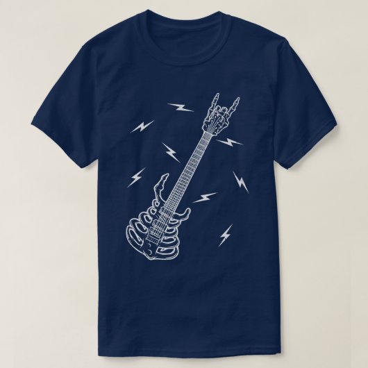 Rock n Roll Skeleton Guitar Music Lover Halloween1 Tシャツ (デザイン正面)