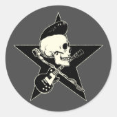 Rock-n-Roll Skull ラウンドシール (正面)