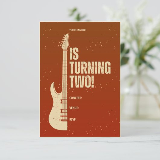Rock-n-Roll Two Birthday Invite 招待状 (スタンド正面)