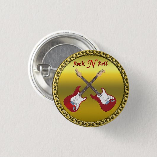 Rock N roll with electric guitars 缶バッジ (正面&裏面)