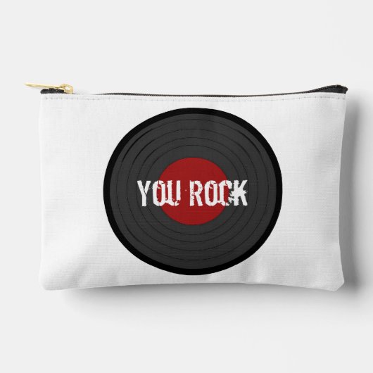 Rock N Roll YOU ROCKラウンドレコード アクセサリーポーチ (正面)