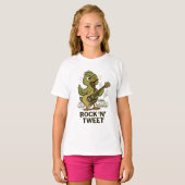 "Rock 'n' Tweet" - ロックスター鳥 Tシャツ (正面フル)