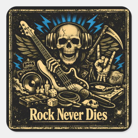 Rock Never Dies – Immortal Rock Spirit スクエアシール (正面)
