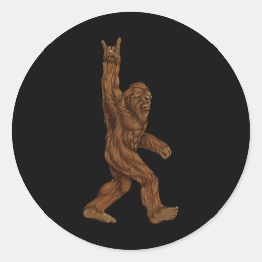 Rock On Bigfoot - Concert Buddy - Hand Drawn Sasqu ラウンドシール (正面)