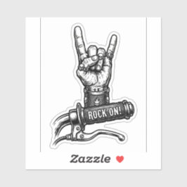 Rock On Biker Decal — Motorcycle Throttle Sticker シール