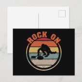 Rock on curling player team winter sports fan ポストカード (正面/裏面)