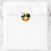 Rock On Emojiスタンプ ラウンドシール (バッグ)