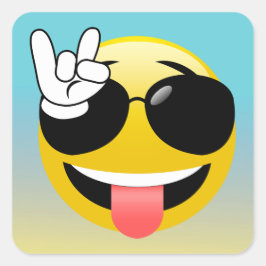 Rock On Emojiステッグラデーションカー スクエアシール