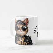 Rock On! – Personalized Rock Cat コーヒーマグカップ (正面左)