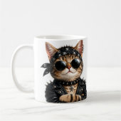 Rock On! – Personalized Rock Cat コーヒーマグカップ (左)