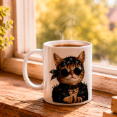 Rock On! – Personalized Rock Cat コーヒーマグカップ