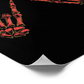 Rock On Rock And Roll Skeleton Hands - For Concert ポスター (角)