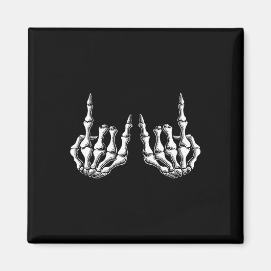 Rock On Skeleton Hand Rock and Roll Men Women Rock マグネット (正面)