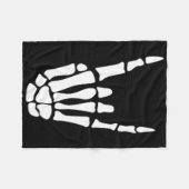Rock On Skeleton Hand Sign - ミニマル Hallowee フリースブランケット (正面(横))