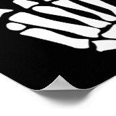 Rock On Skeleton Hand Sign - ミニマル Hallowee ポスター (角)