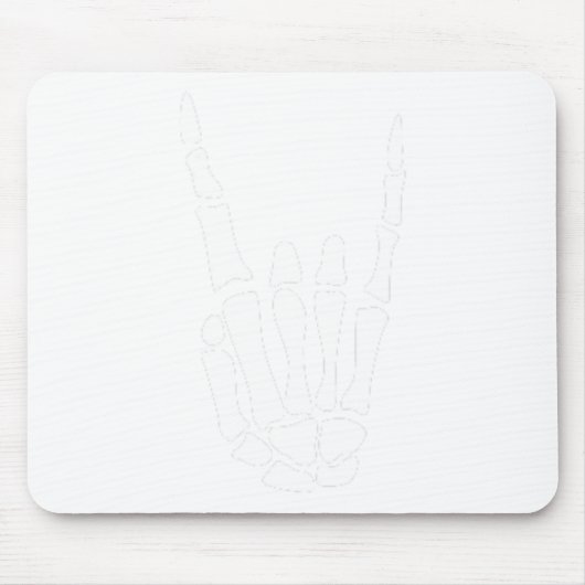 Rock On Skeleton Hand Sign - ミニマル Hallowee マウスパッド (正面)