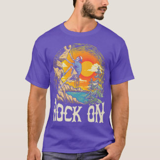Rock On Skeleton Rock Climber Vintage Climbing & B Tシャツ