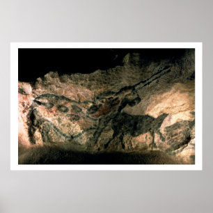 Rock painting of a horned animal, c.17000 BC (cave ポスター