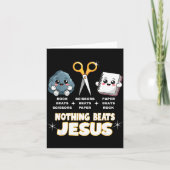 Rock Paper Scissors But Nothing Beats Jesus Funny カード (正面)