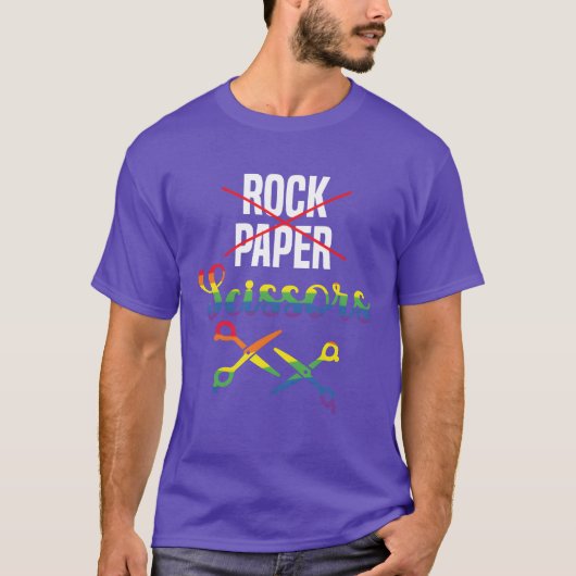 Rock Paper Scissors Funee Homoseual friend Tシャツ (正面)