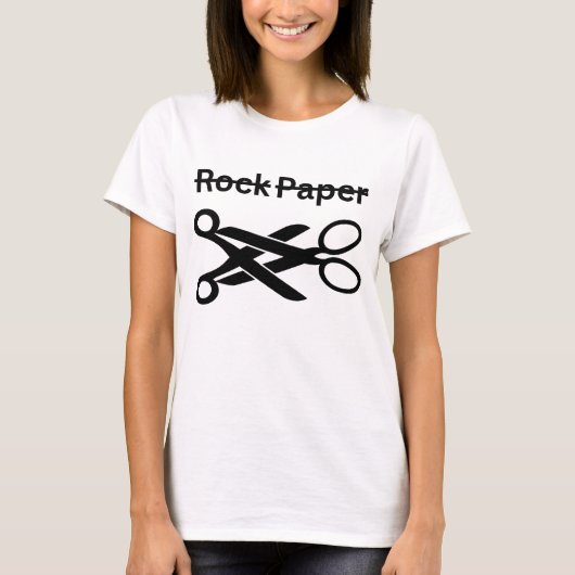 Rock Paper Scissors Funny Lesbian Theme Tシャツ (正面)