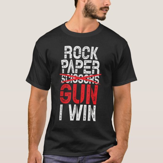 Rock Paper Scissors Gun I Win  Guns Tシャツ (正面)