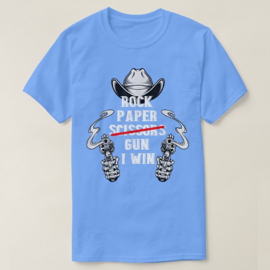 Rock Paper Scissors Gun I Win Tシャツ (デザイン正面)