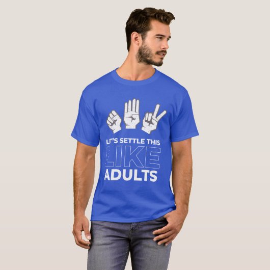 Rock Paper Scissors Like Adults retro Tシャツ (正面フル)