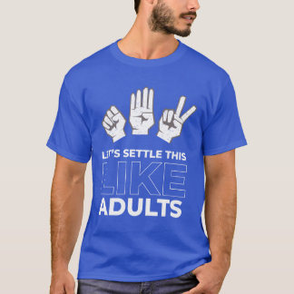 Rock Paper Scissors Like Adults retro Tシャツ