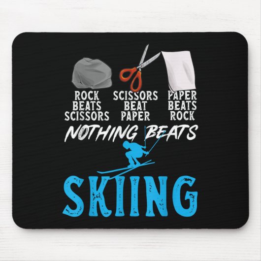 Rock Paper Scissors Nothing Beats Skiing _1  マウスパッド (正面)