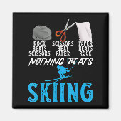 Rock Paper Scissors Nothing Beats Skiing _1  マグネット (正面)