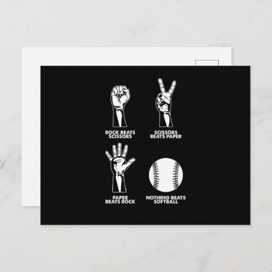 Rock Paper Scissors Softball Pitcher Catcher Gift ポストカード (正面/裏面)