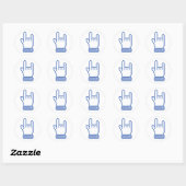ROCK peace hand sign pixel graphicのようなfacebook ラウンドシール (シート)
