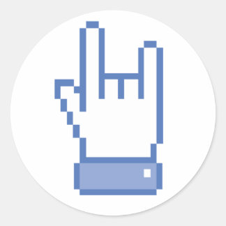ROCK peace hand sign pixel graphicのようなfacebook ラウンドシール