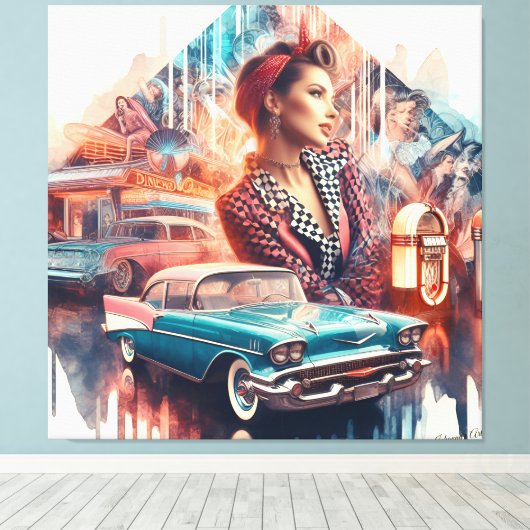 Rock & Roll 3 キャンバスプリント (インサイチュ (ウッドフロア))