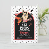 Rock & Roll Birthday Invitation Any Age 招待状 (スタンド正面)
