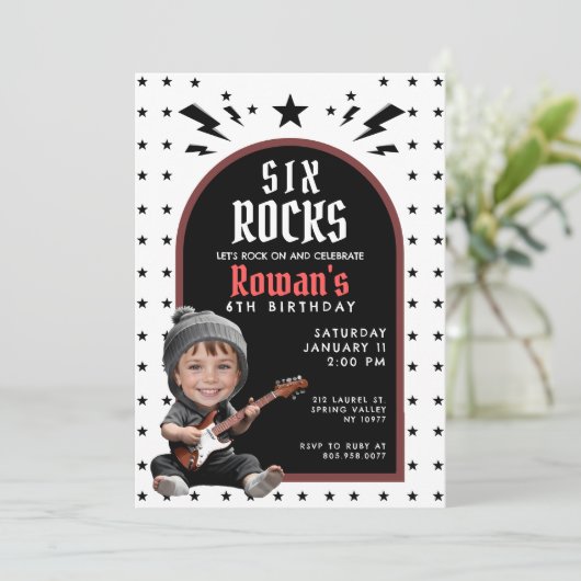 Rock & Roll Birthday Photo Invitation 招待状 (スタンド正面)