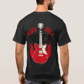 Rock & Roll Flame Guitar Tシャツ (裏面)
